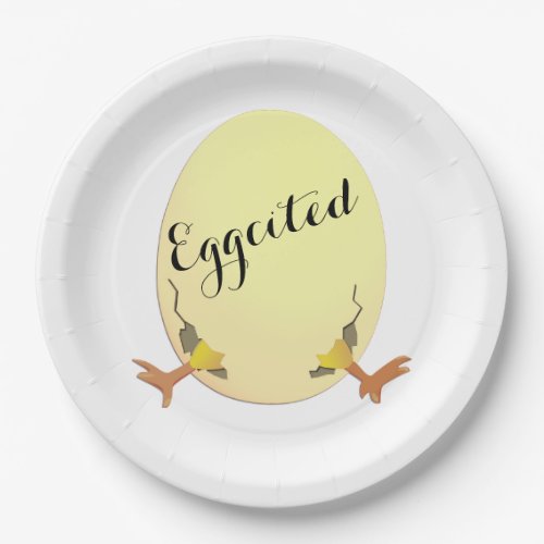 Eggcitement Add Baby Name Paper Plates