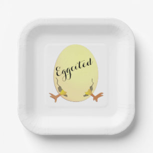 Eggcitement Easter or New Baby Paper Plates