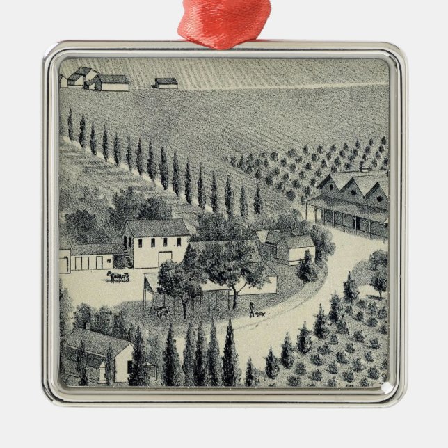 Eggers Vineyard, Fresno Metal Ornament (Front)