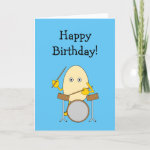 Egghead Drummer Birthday Card