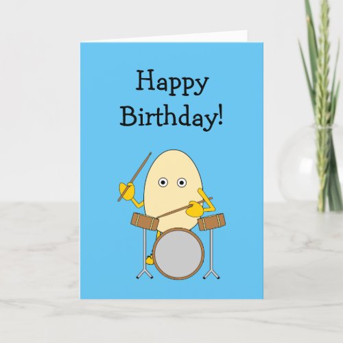 Egghead Drummer Birthday Card
