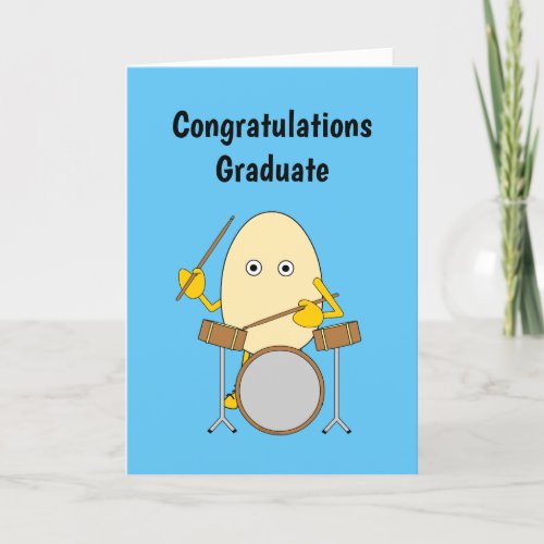 Egghead Drummer  Graduation Card