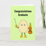 Egghead Violinist Graduation Card