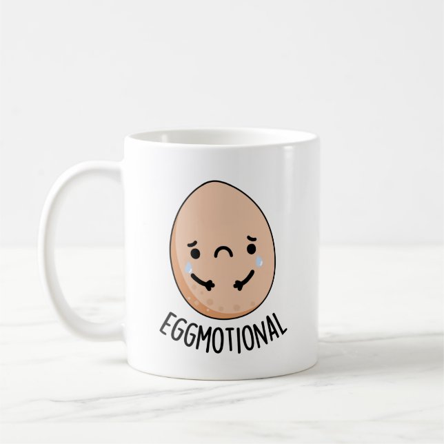 Eggmotional Funny Emotional Egg Pun  Coffee Mug (Left)