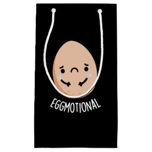 Eggmotional Funny Emotional Egg Pun Dark BG Small Gift Bag