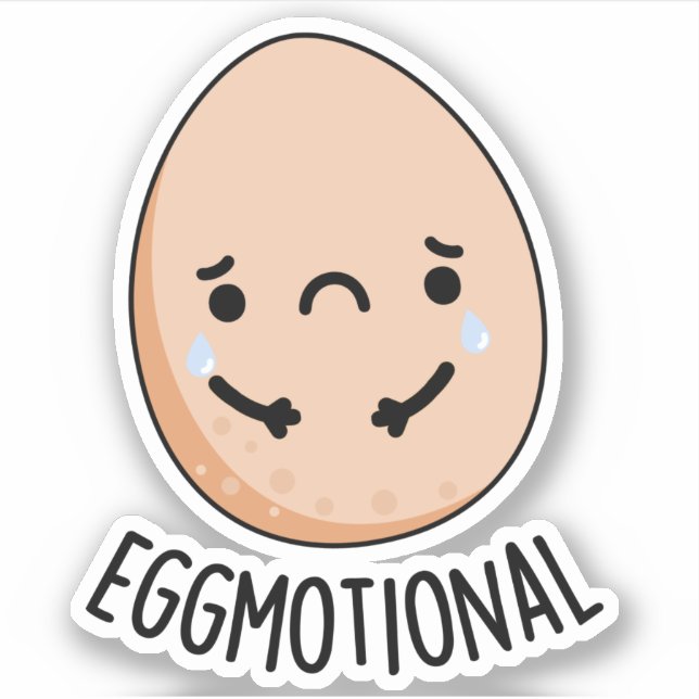 Eggmotional Funny Emotional Egg Pun  Sticker (Front)