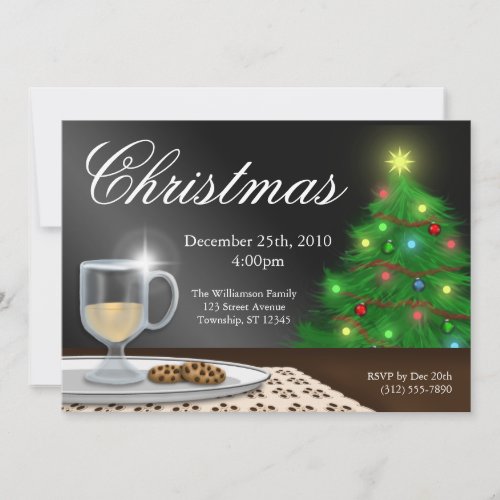 Eggnog and Cookies Christmas Invitations