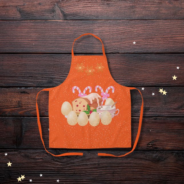 Eggnog and other delights orange apron (Creator Uploaded)