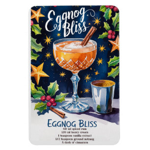 Eggnog Bliss Holiday Cocktail Recipe Magnet