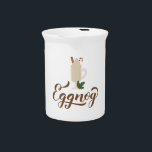 Eggnog calligraphy lettering and glass beverage pitcher<br><div class="desc">Eggnog calligraphy lettering and glass of Christmas drink</div>