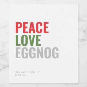 Eggnog Christmas Drink Wine Label