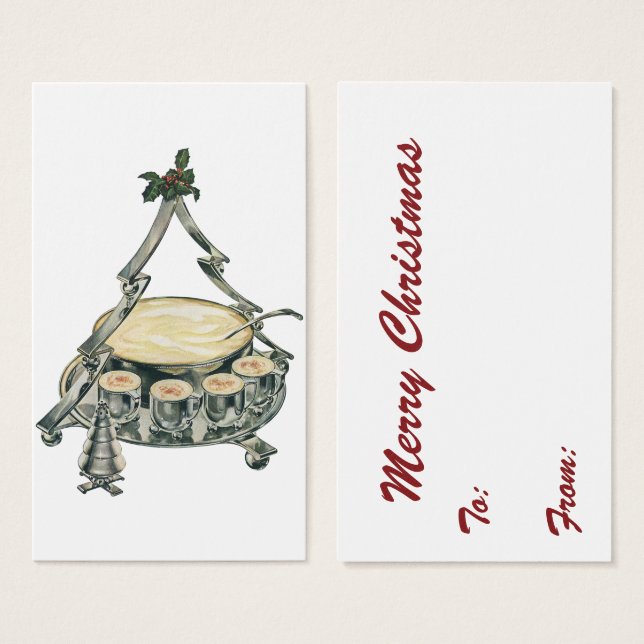 Eggnog in a Vintage Christmas Tree Punch Bowl (Front & Back)