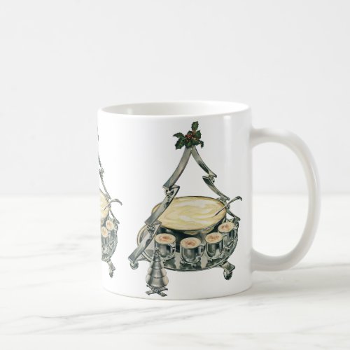 Eggnog in a Vintage Christmas Tree Punch Bowl Coffee Mug