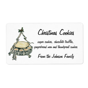 Eggnog in a Vintage Christmas Tree Punch Bowl Label