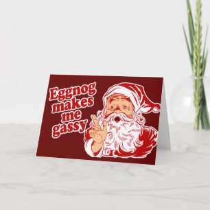 Eggnog Makes Santa Gassy Holiday Card