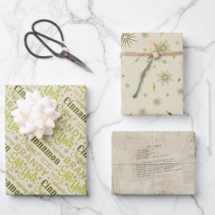 Eggnog Recipe Collection - Avocado Wrapping Paper Sheets
