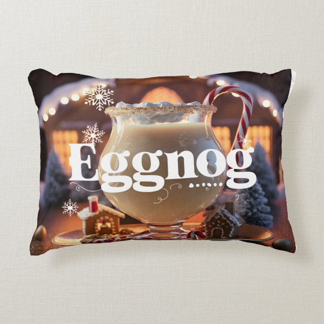 Eggnog timing, eggnog, christmas accent pillow (Front)