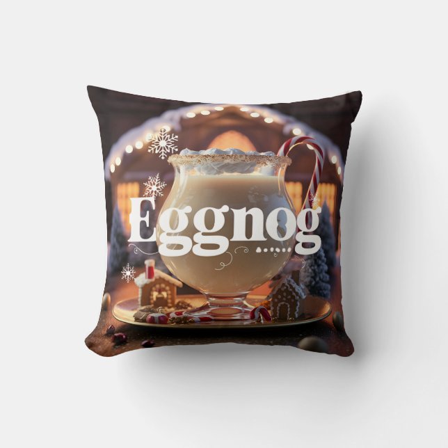 Eggnog timing, eggnog, christmas throw pillow (Front)