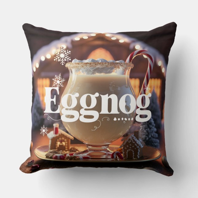 Eggnog timing, eggnog, christmas throw pillow (Front)