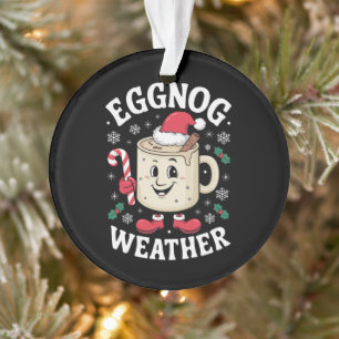 Eggnog Weather Christmas Retro Christmas Ornament
