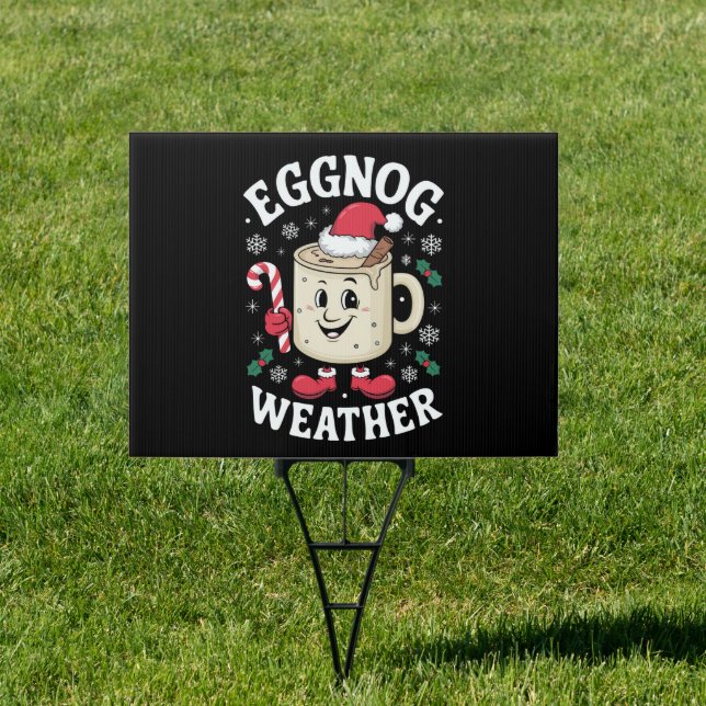 Eggnog Weather Christmas Retro Christmas Sign (Insitu)
