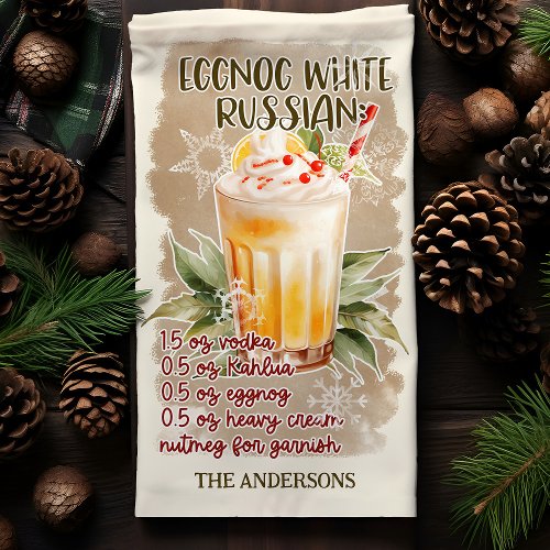 Eggnog White Russian Christmas Cocktail Recipe Kitchen Towel