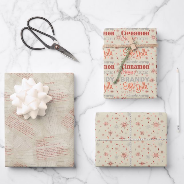 Eggnog Wrapping Paper Sheets (Front)