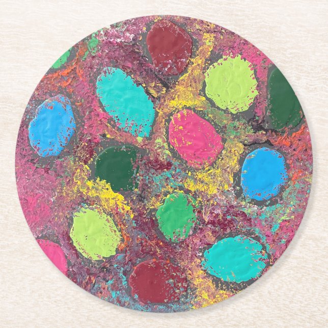 Eggnostic Round Paper Coaster (Front)