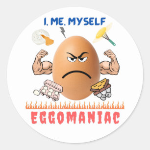 Eggomaniac - The Badass Egg! Happy Easter Funny Classic Round Sticker