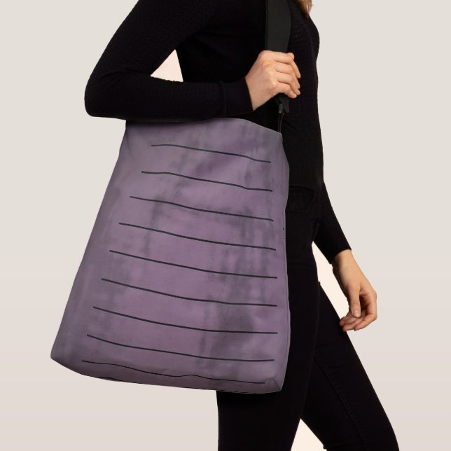 Eggplant Abstract Crossbody Tote Bag (Close Up)