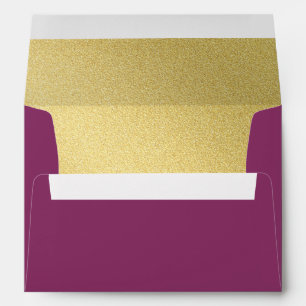Eggplant and Gold Color Block Envelope