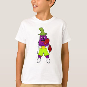 Eggplant at Boxing with Boxing gloves T-Shirt