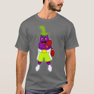 Eggplant at Boxing with Boxing gloves T-Shirt