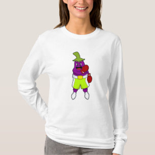 Eggplant at Boxing with Boxing gloves T-Shirt