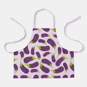 Eggplant Aubergine Purple Vegetable Pattern Design Apron