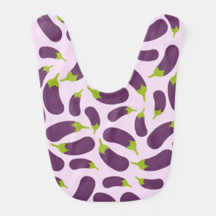 Eggplant Aubergine Purple Vegetable Pattern Design Baby Bib
