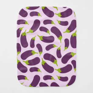 Eggplant Aubergine Purple Vegetable Pattern Design Baby Burp Cloth
