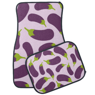 Eggplant Aubergine Purple Vegetable Pattern Design Car Floor Mat