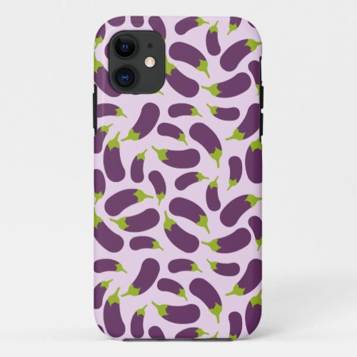 Eggplant Aubergine Purple Vegetable Pattern Design iPhone 11 Case