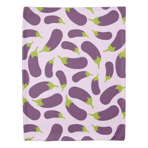 Eggplant Aubergine Purple Vegetable Pattern Design Duvet Cover