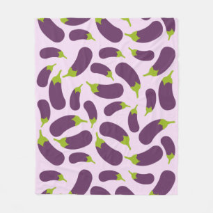 Eggplant Aubergine Purple Vegetable Pattern Design Fleece Blanket