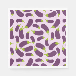 Eggplant Aubergine Purple Vegetable Pattern Design Napkins