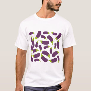 Eggplant Aubergine Purple Vegetable Pattern Design T-Shirt