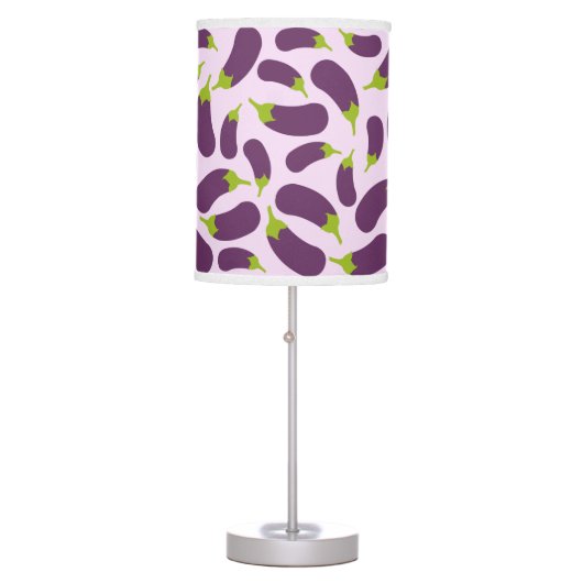 Eggplant Aubergine Purple Vegetable Pattern Design Table Lamp (Front)