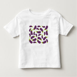 Eggplant Aubergine Purple Vegetable Pattern Design Toddler T-shirt