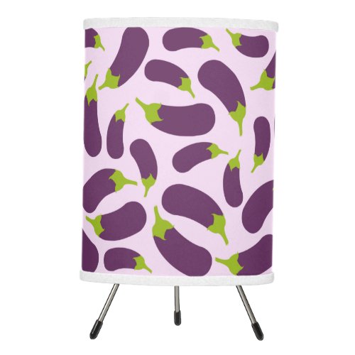 Eggplant Aubergine Purple Vegetable Pattern Design Tripod Lamp