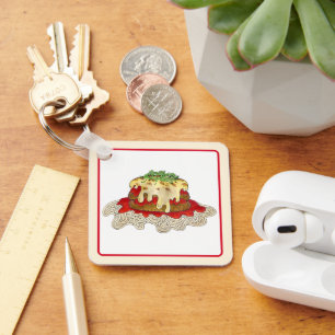 Eggplant Aubgergine Parm Parmesan Italian Food Keychain