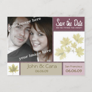 Eggplant Autumn Floral Save the Date Postcard