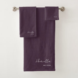 Eggplant Bath Towels Bathroom Elegant Stylish