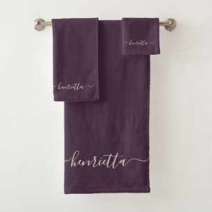 Eggplant Bath Towels Bathroom Elegant Stylish